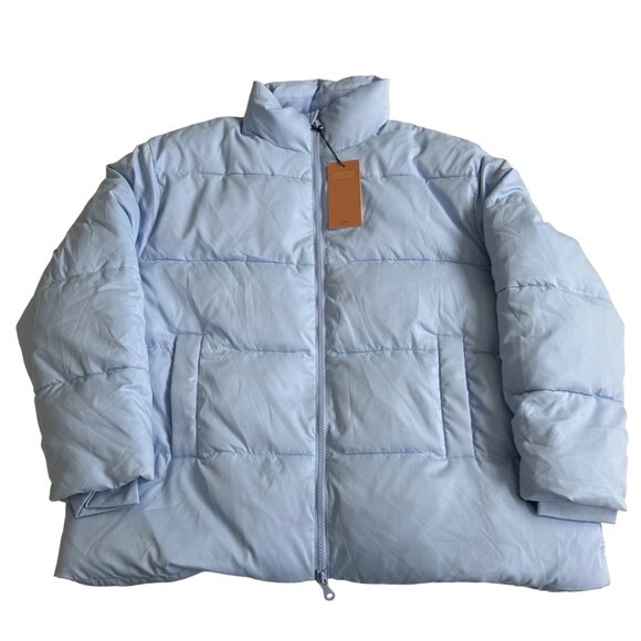 Girlfriend Collective Light Blue Puffer Jacket serenity Zip-Up XXXL Winter Coat - Picture 7 of 16